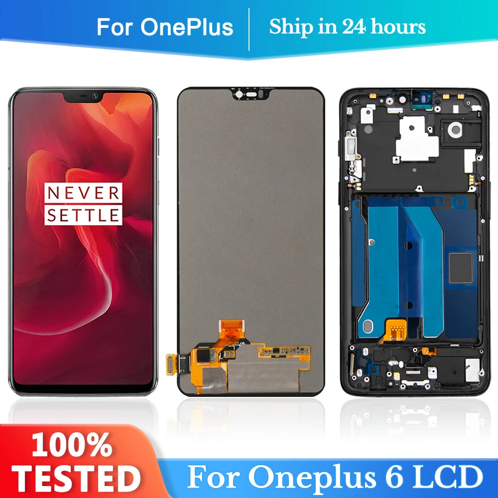 6.28'' For Oneplus 6 LCD Display Touch Screen With Frame Digitizer Assembly Replace For One plus 6 A6000 A6003 Display