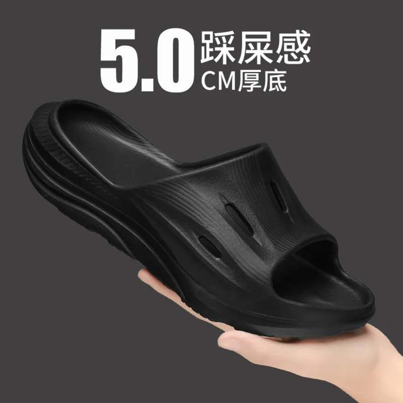 

Мужские летние тапочки, удобные шлепанцы на толстой подошве, домашние и уличные сандалии, нескользящая повседневная обувь