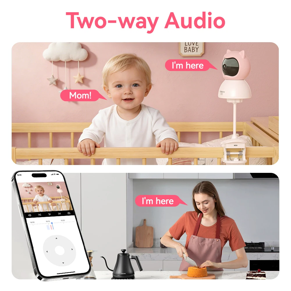4MP xiaovv Baby Monitor Indoor - Smart Baby Night Light 评论和价格