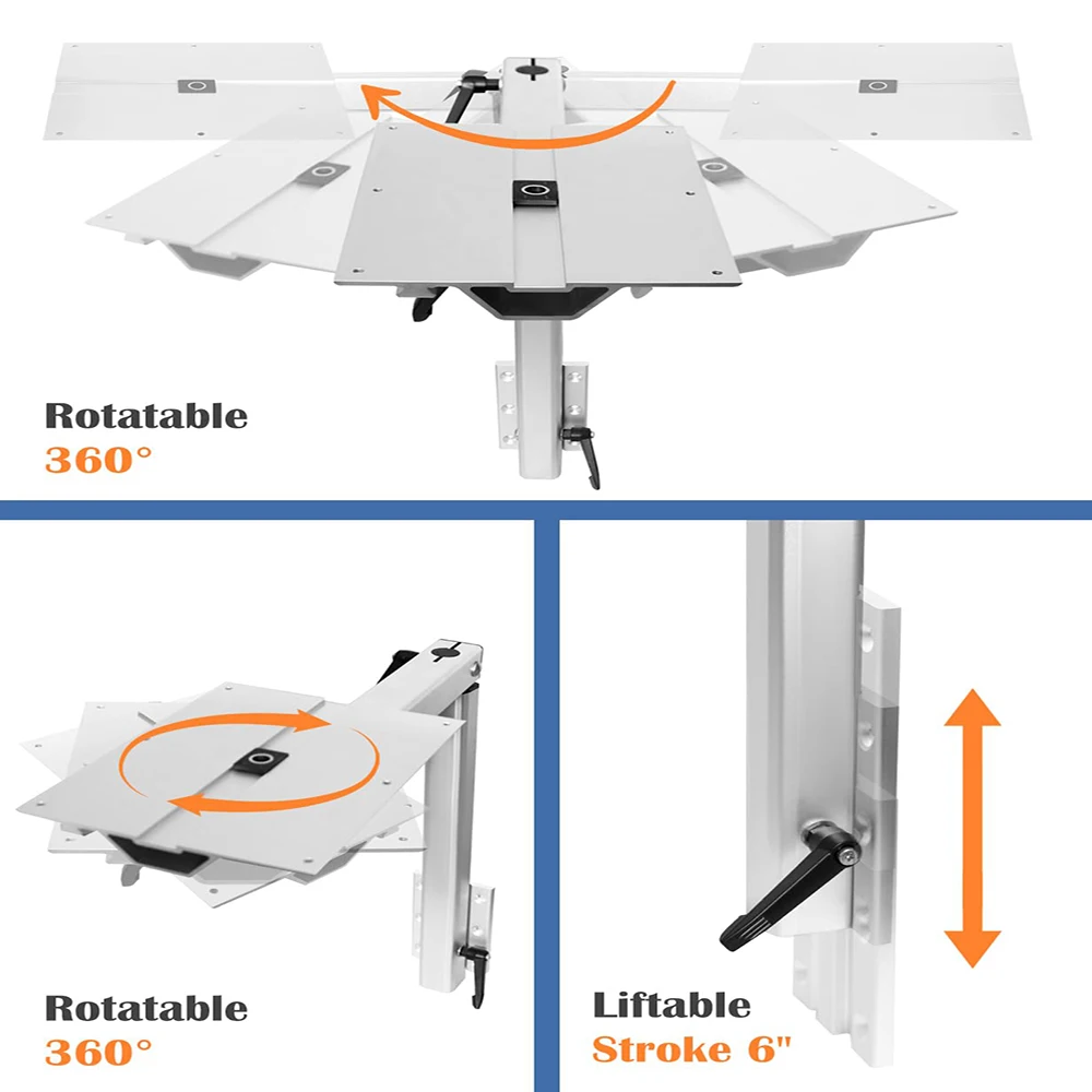 أرجل طاولة قابلة للتعديل من سبائك الألومنيوم RV قابلة للتعديل، دعامة أرجل طاولة 360 درجة لليخوت قافلة RV سهلة التركيب.