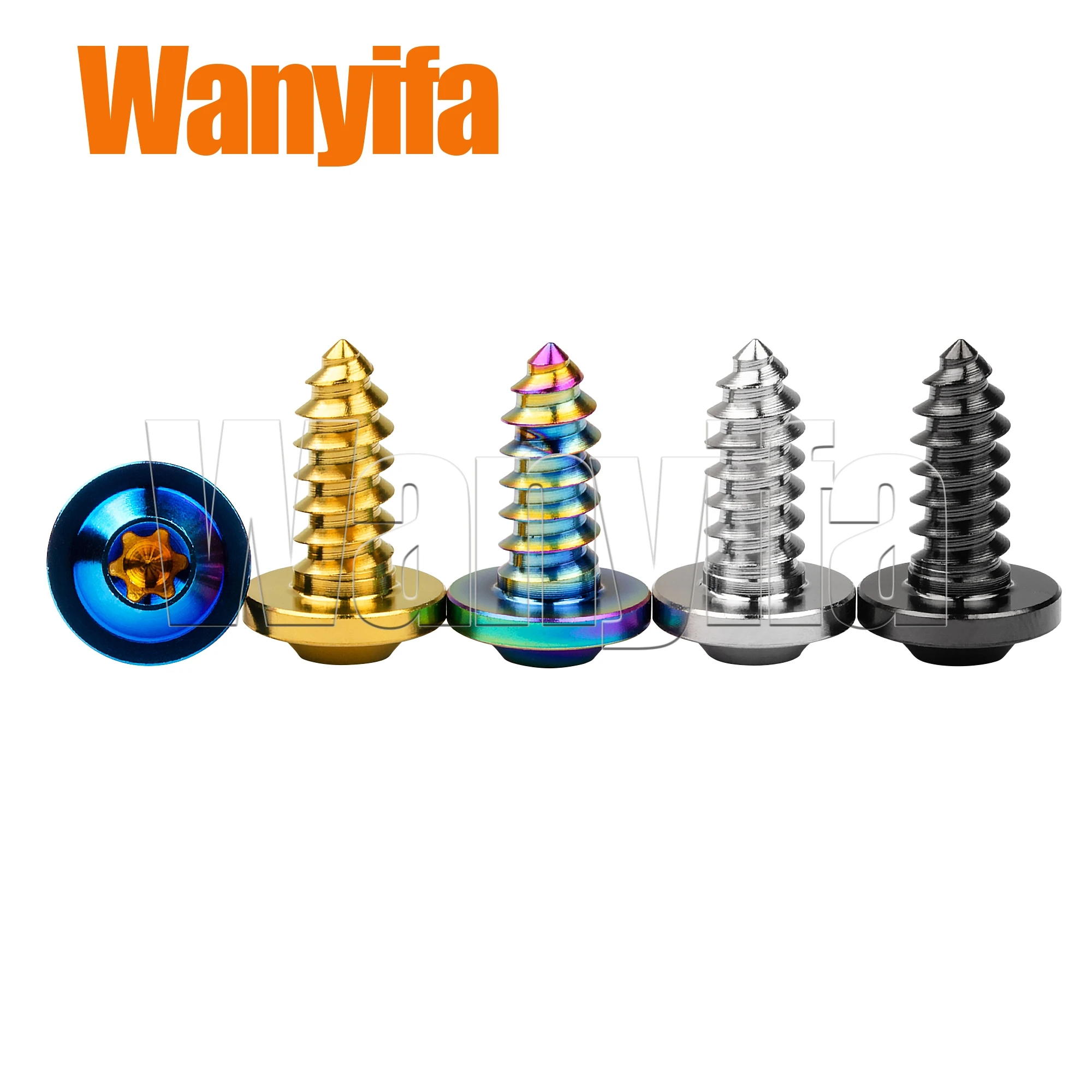 Wanyifa Titanium Bolts M6x15mm Self-Tapping Button Torx Screws for MTB Retrofit Accessories 6Pcs