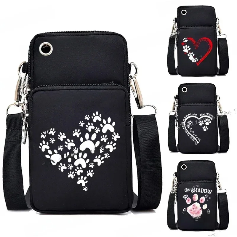 Dog Cat Paw Graphic Damska torba na telefon komórkowy Harajuku Cartoon Female Handbag Animal Paw Lovers Small Crossbody Bags Mini Purse — zdjęcie 2