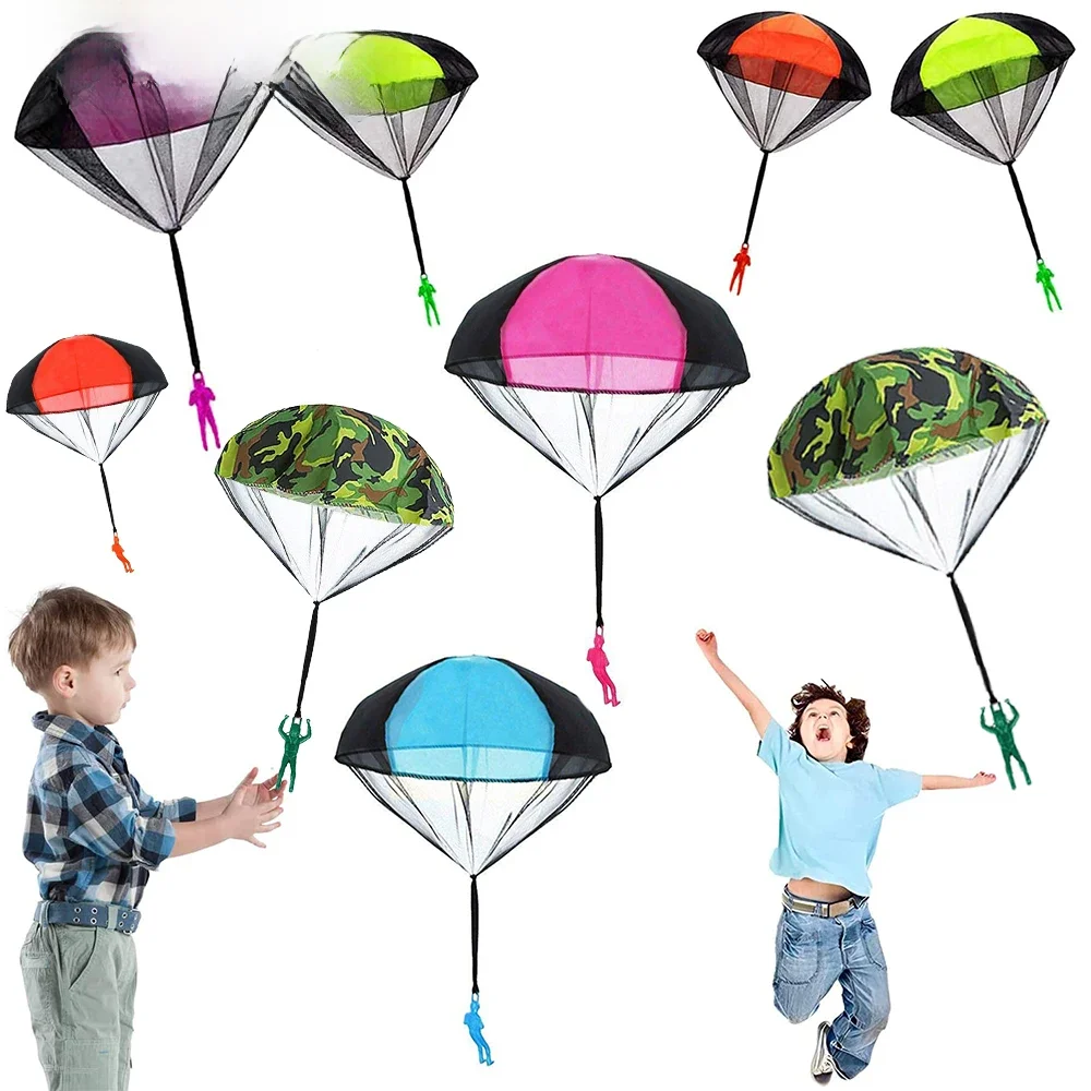 Parachute à lancer à la main, jouets volants, Mini figurine de soldat camouflage, fête militaire, Parachute en plein air, cadeaux éducatifs pour garçons
