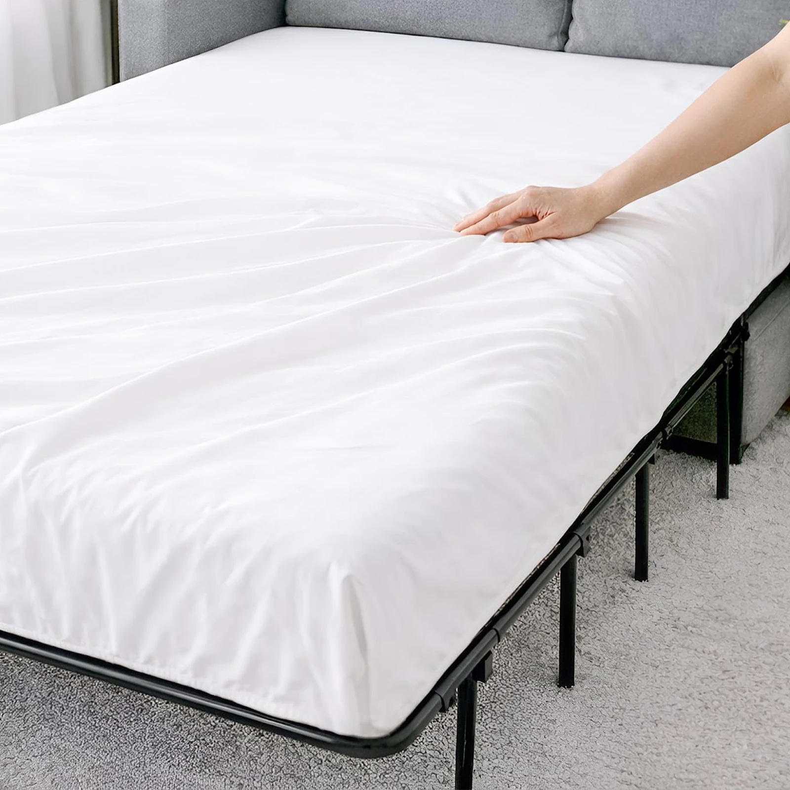 Housse de matelas imperméable antidérapante 1 pièce, protège-matelas ajustable pour canapé-lit, ne s'ouvre pas lorsqu'il est plié, facile à nettoyer
