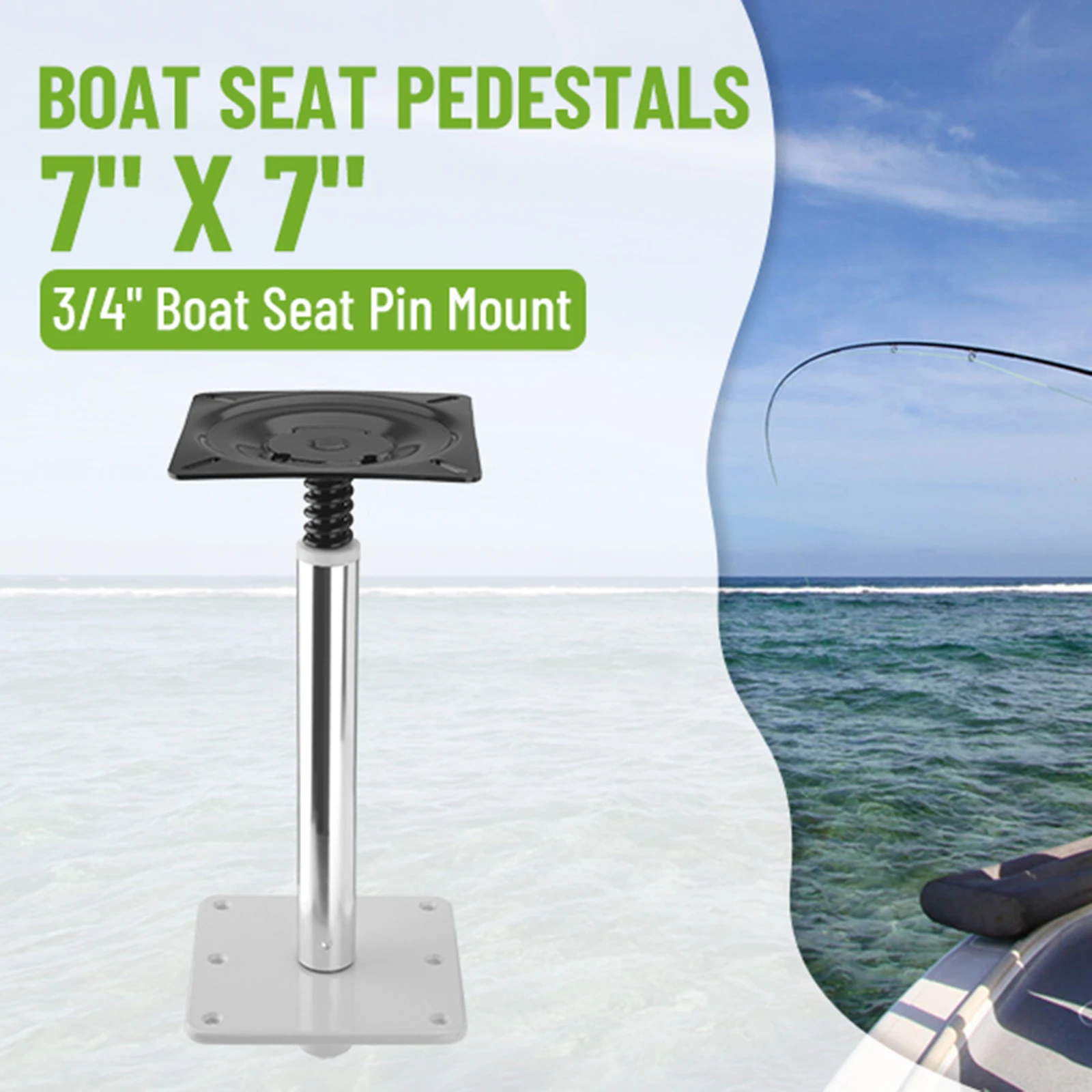 

Boat Seat Pedestal Base Kit 11inch Tall Rotation Holder Rack Deck Easy to Mounted for Outdoor Summer Cruising Boat