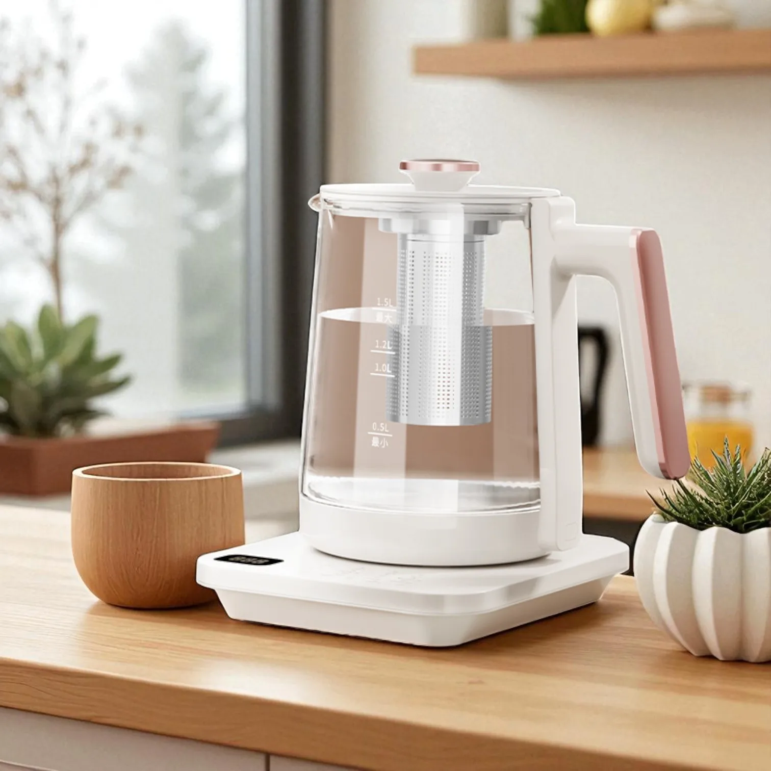 Babysmooth Hervidor inteligente de 1,5 L: control de temperatura, multifunción, jarra de vidrio, ebullición rápida y mantenimiento caliente