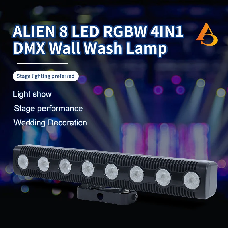 

8 LED RGBW 4in1 Dmx Wall Washer Disco Party Dj Stage Light Effect for Ballroom Festival Wedding Christmas Halloween Decorate