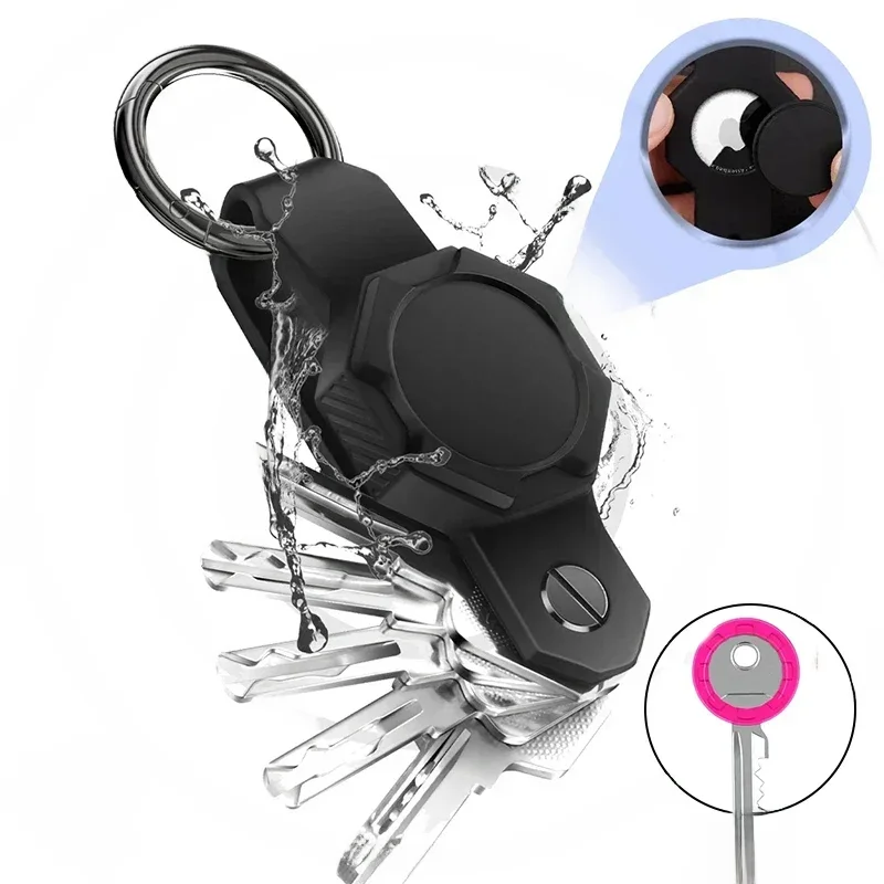 Dla Apple Airtag motocykl brelok do kluczyków samochodowych silikonowe etui wodoodporne narzędzie wielofunkcyjne męskie akcesoria do majsterkowania breloki do kluczy organizator Anti-lost — zdjęcie 2