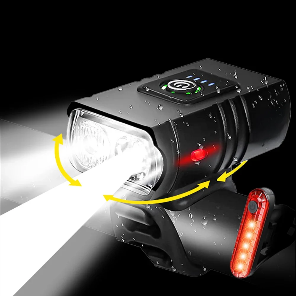 AliExpress fivemi Bicycle Light 2T6 LED Front USB Rechargeable MTB Mountain Bicycle Lamp 1000LM Bike Headlight Flashlight Cycling Accessories Set