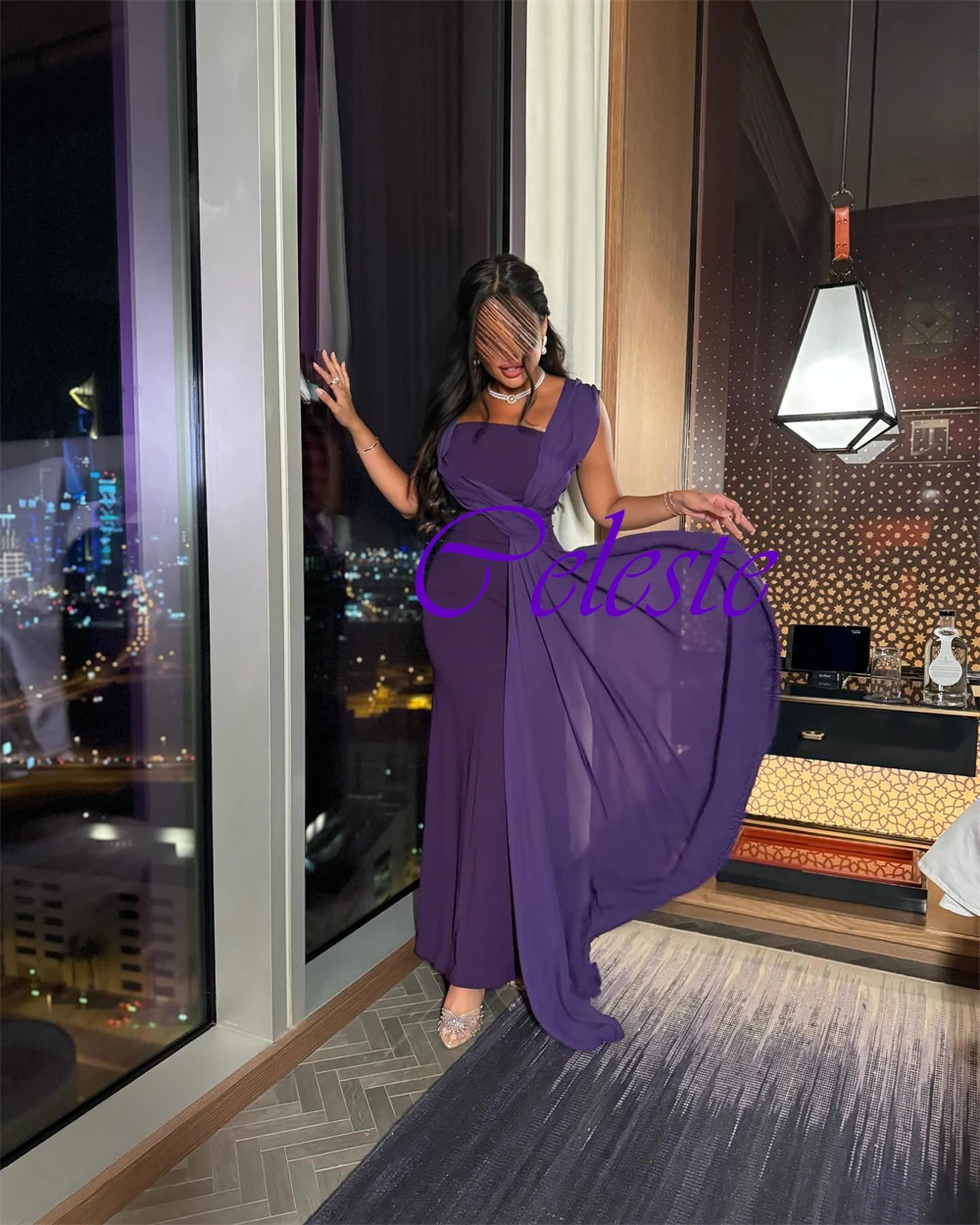 تخصيص حمالة أكمام جيرسي مثير حورية البحر مساء اللباس الكاحل طول حزب فساتين حساسة فساتين المناسبات الخاصة