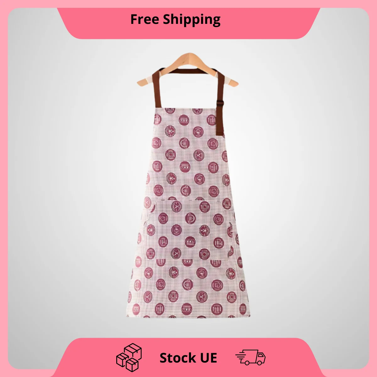 Keukenschort Met Roze Patroon: Stijlvol En Praktisch Schort Met Verstelbare Riemen-Perfect Om Te