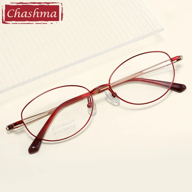 

Chashma Women Pure Titanium Frame Prescription Glasses Top Quality Eyewear Luxurious Screwless Hinges Eyeglasses Spectacles