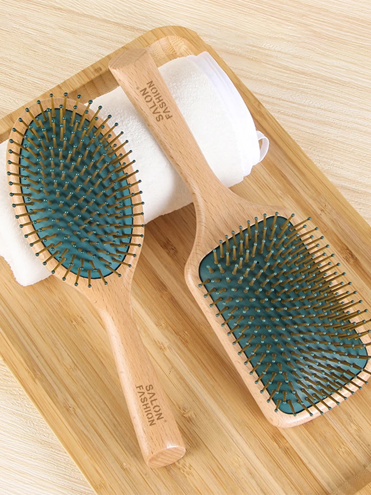 High Quality Wood Comb Professional Healthy Paddle Cushion Hair Loss Massage Brush Hairbrush Comb Scalp Hair Care Healthy Comb