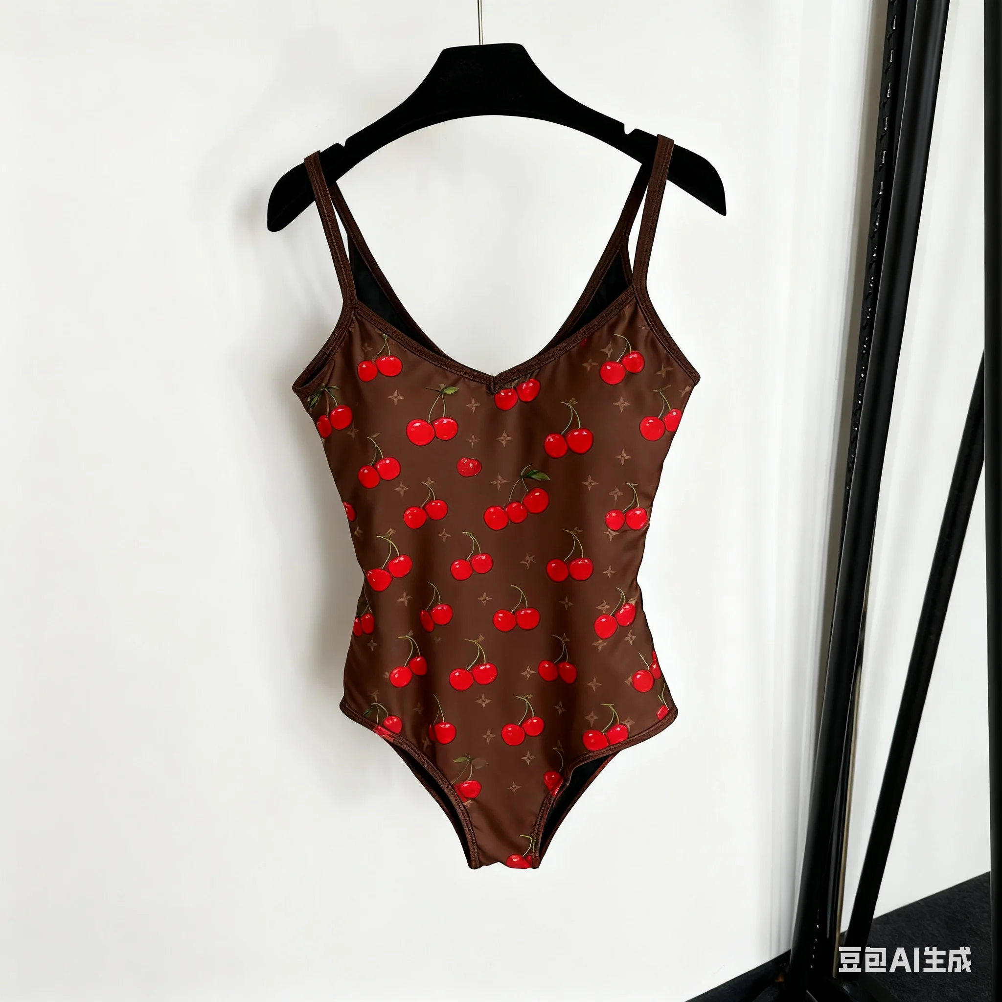 25Ss الربيع الصيف المرأة خمر الكرز طباعة حزام الصدر وسادة معلقة حزام ملابس السباحة SU133