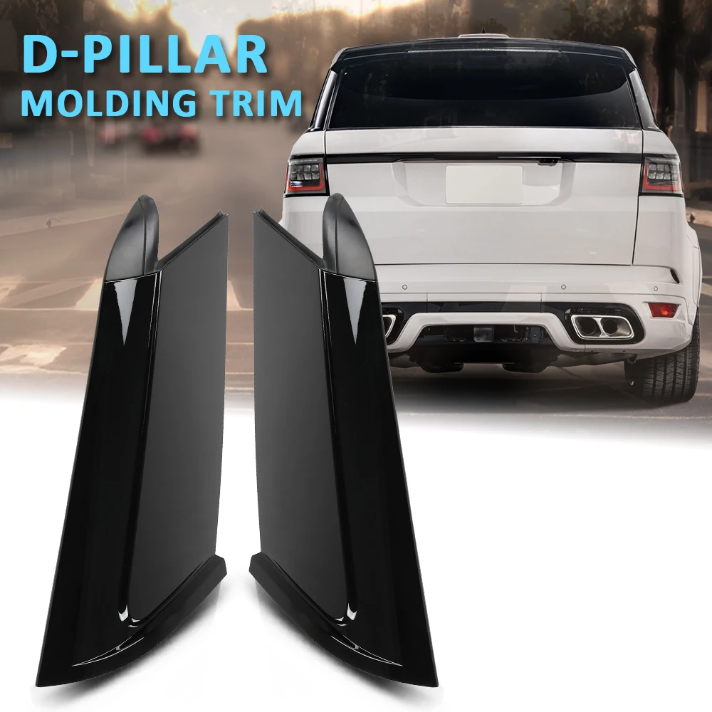 

Crossdesign 2Pcs Car Rear Outside Door Pillar Molding Trim Fit for 2014-2022 Land Rover Range Rover Sport Abs Plastic Black
