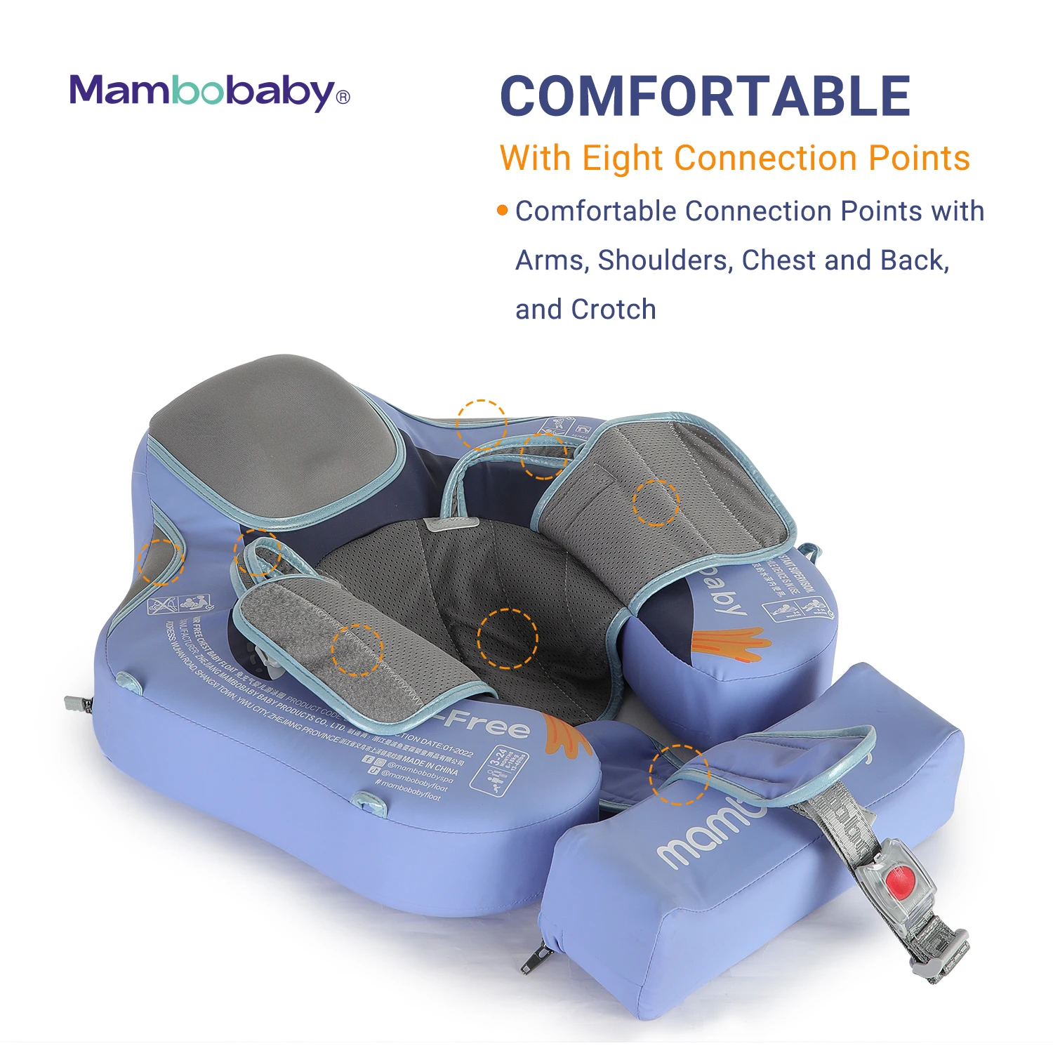 Mambobaby Baby-Pool-Schwimmer, schwarz, für Kleinkinder, nicht aufblasbare Natation-Boje mit Sonnenschirm, Strandspielzeug für 3–24 Monate