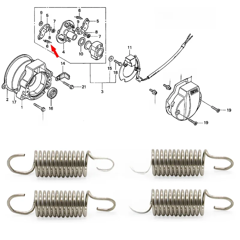 Ressorts d'avance de étincelles pour Honda TRX125 XR200R ATC 90 90K 110 M 125 185S 185 200M 200S 200X 200ES 200E 200-30224-000