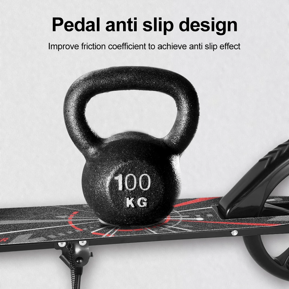 سكوتر ركاب قابل للطي مع مقبض قابل للتعديل ارتفاع إطار أسود فرامل خلفية وتعليق للأطفال من سن 6 إلى 12 عامًا والكبار