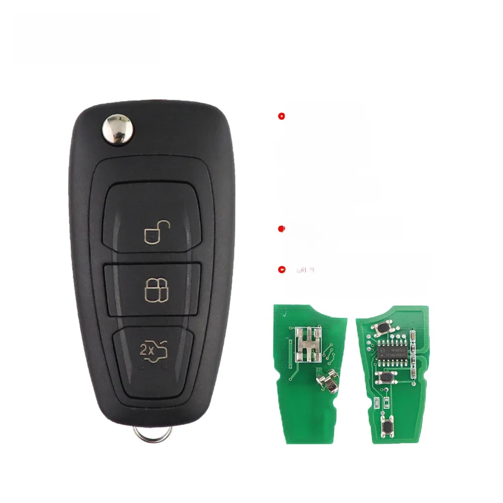 YIQIXIN – clé télécommande de voiture 433Mhz, pour Ford Focus Transit c-max s-max MK3 Mondeo Kuga Fiesta 2011 2012 2015 4D60 4D63 puce 40 80 Bits