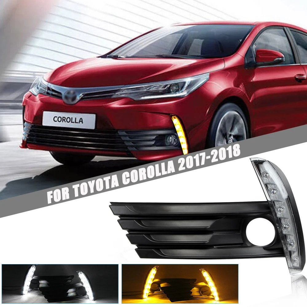 

Для TOYOTA COROLLA 2017-2018 светодиодсветильник световая панель DRL дневное освещение дневное время ходовые огни противотуманная фара с комплектом проводов (2 шт./компл.)