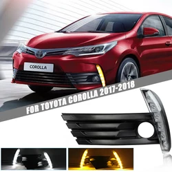 FOR TOYOTA COROLLA 2017-2018 LED Light Bar DRL Daylight Day Time Running Light Fog Lamp Cover w/Wiring Set (2pcs/set)