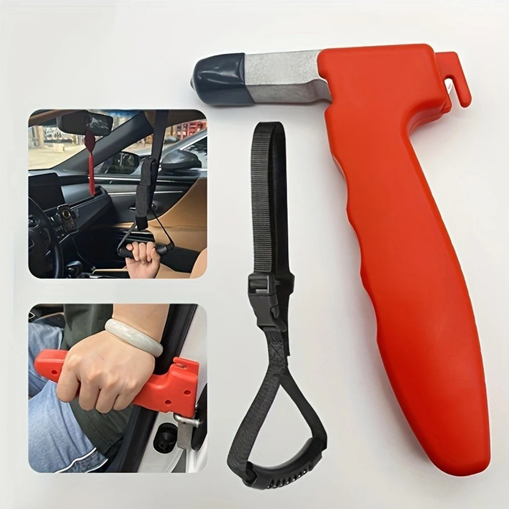 3 in 1 Vehicle Support Handles, Window Breaking Hammer , Elderly Portable Automotive Door Assist Multi function Car Handle