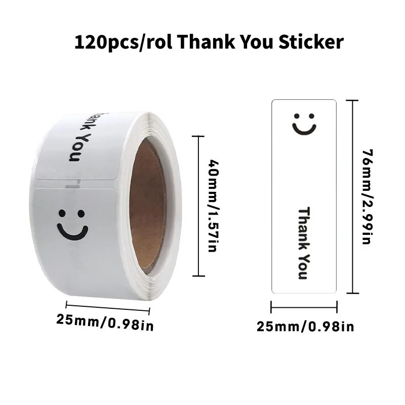 KAYSION 120 Pz/rotolo Grazie Adesivo Sigillo Etichetta Piccola Affari Pacchetto Adesivo Sorriso Viso Per E Ascondere Frigo Regalo Sigillatura