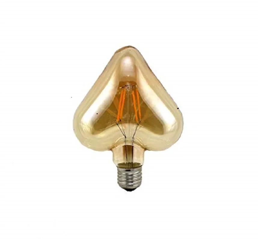 Led 4w e27 bombillas filamentos, iluminación vintage led 4w edison caliente 3000k corazón