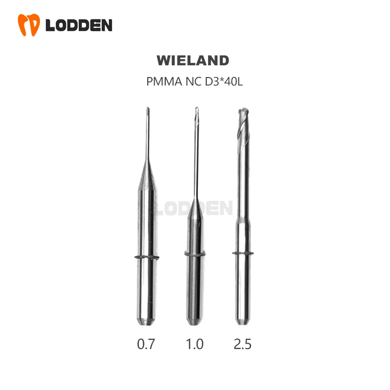 Wieland Select Dental Lab Metarial Milling Burs D3 Diamond DC NC Coating Milling Cutter for Zirconia PMMA Milling Machine