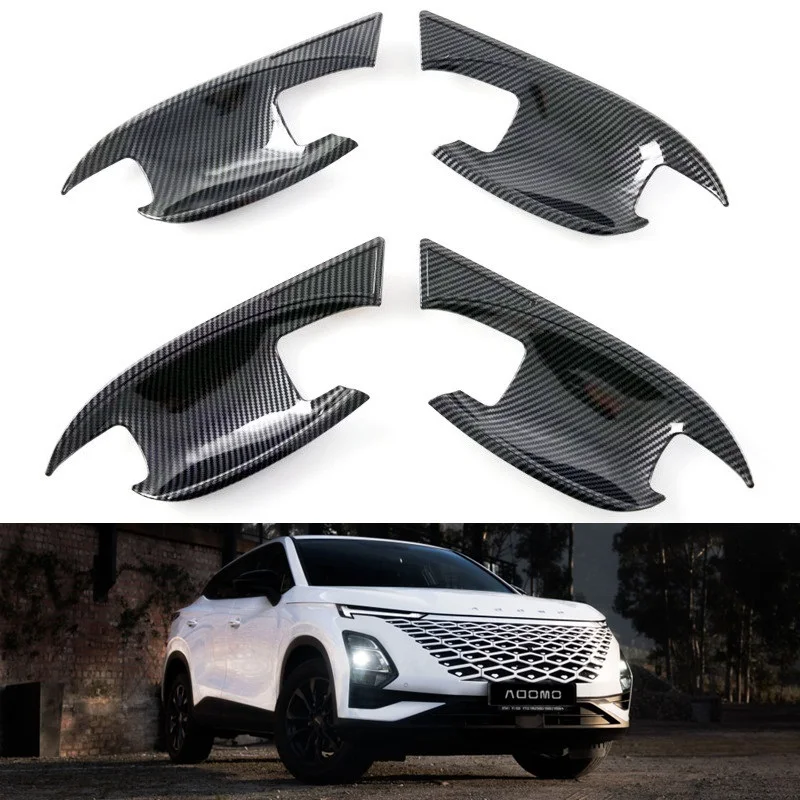 For Chery Omoda 5 C5 FX 2022 2023 2024 Accessories ABS Carbon Fiber Handle Guard Door Bowl Anti-Scratch Car Sticker Trim Styling