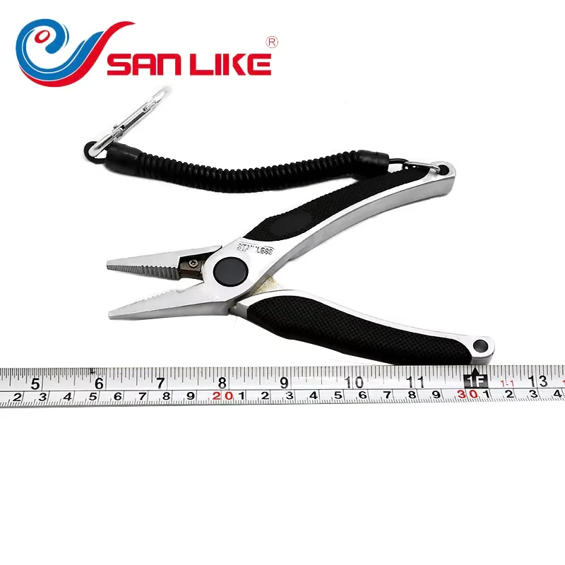 SANLIKE Stainless Steel Multifunctional Fishing Pliers Fishing Line Scissors Fishing Gear Clip Ring Opener Fishing Accessories