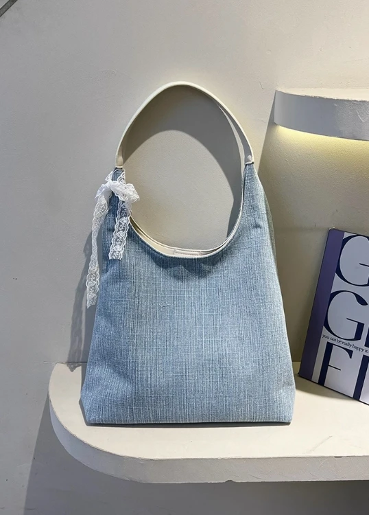 

Small fashionable large-capacity canvas leather tote bag versatile underarm handbag shoulder bag