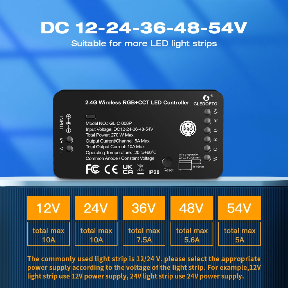 GLEDOPTO-controlador de tira de LED Zigbee 3,0, tecla de reinicio RGB + CCT Pro, funciona con Tuya Smart Life, SmartThings, aplicación de voz RF,