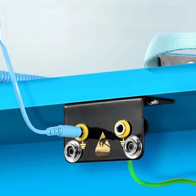 Prise de terre antistatique professionnelle ESD en forme de L, 2/3/4/5/7 trous, fiche banane, dragonne antistatique, câble électrostatique