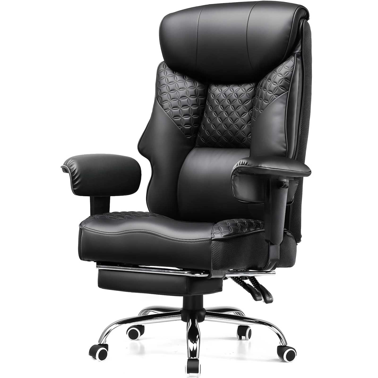 COMHOMA Gaming Stuhl für Große und Schwere Personen,ergonomischer Bürostuhl bis 180 kg, 3D Sitzkissen, verstellbar mit Fußstütze