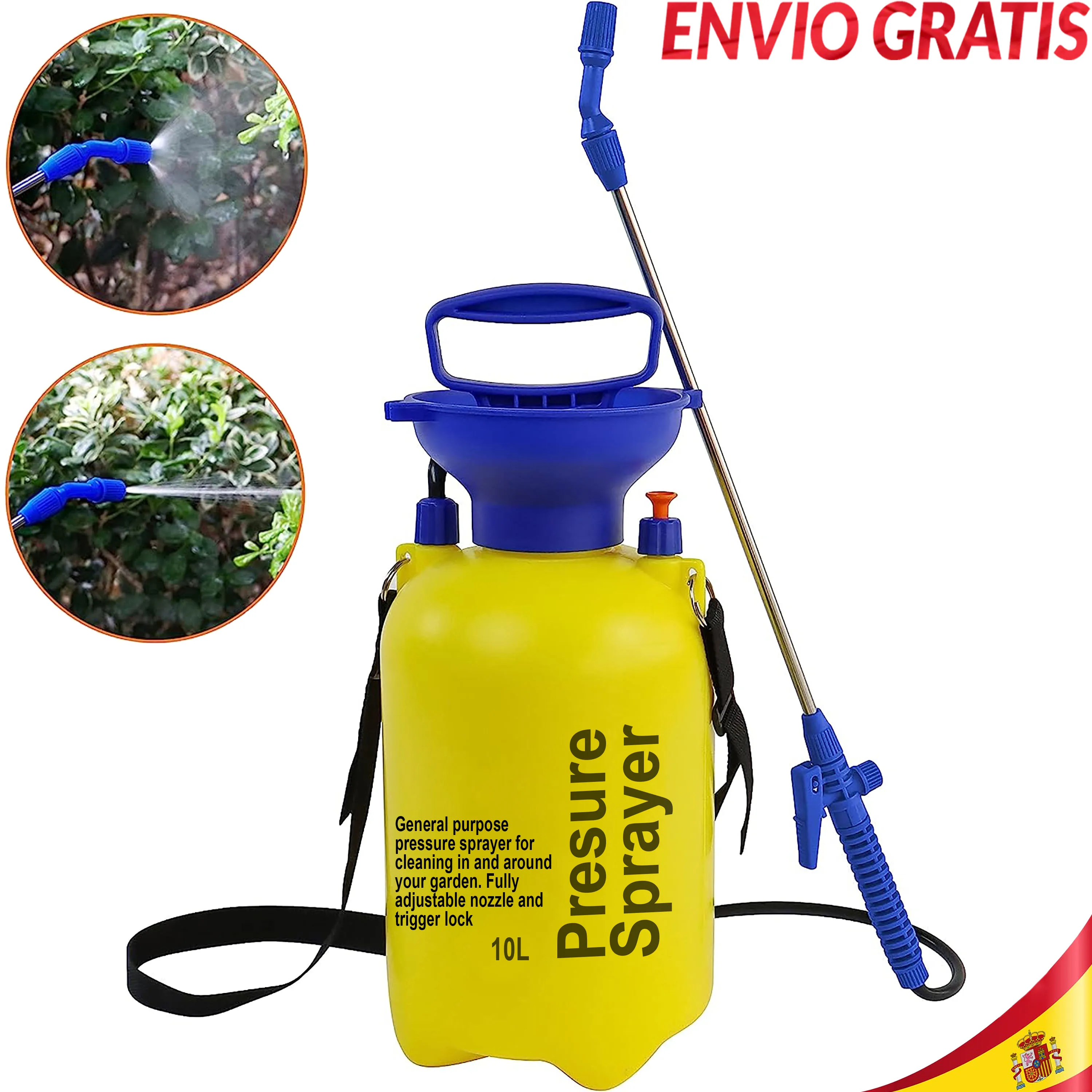 5 Litre Pressure Sprayer with Lock Trigger Mechanism 5 Liter Pressure  Bottle with Exhaust Valve Hose and Gun for Fertilization Irrigation  Cleaning for Vehicle or Agriculture Garden Garage - AliExpress 15