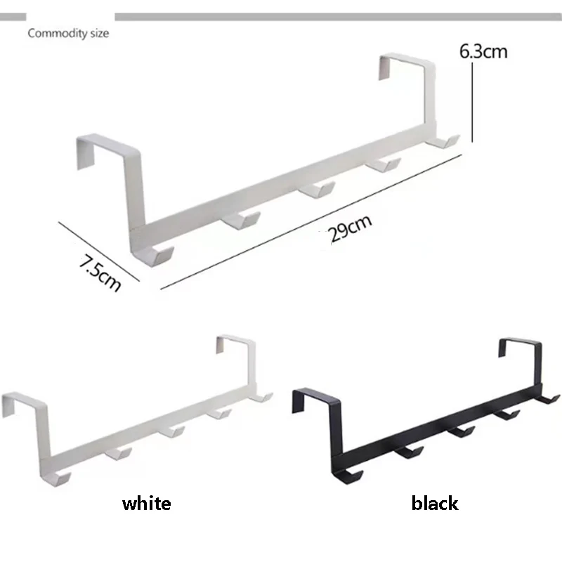 Ganchos para dormitorio sobre la puerta, 5 ganchos, organizador para el hogar y el baño, estante para ropa, abrigo, sombrero, colgador de toallas,
