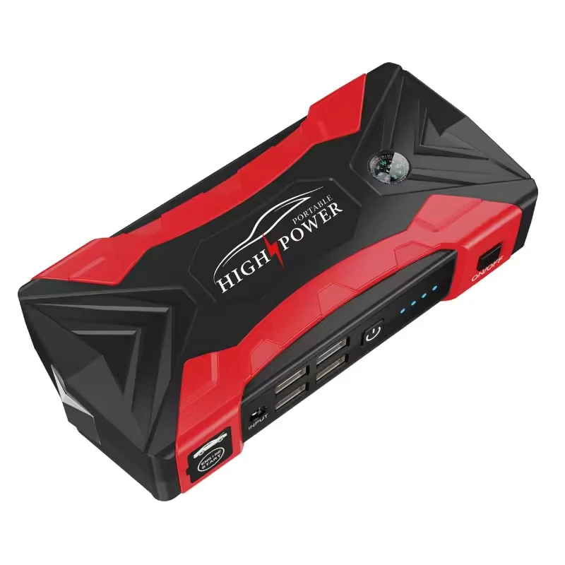 Démarreur de voiture portable 8000 mAh, batterie externe 12 V, booster de batterie automobile, démarreur d'urgence avec chargement USB pour voitures, SUV, motos, camions, véhicules diesel et essence