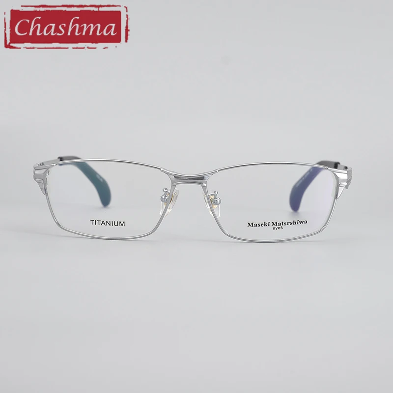 Chashma Optical Elegant Men Eyeglasses Pure Titanium Big Face Eyewear Prescription Glasses Frame Spectacles Long Temples 148mm