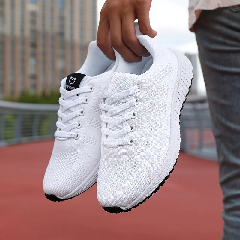 Chaussures de dehors Plates et Décontractées en Maille Respirante, Baskets à Plateforme pour Femme