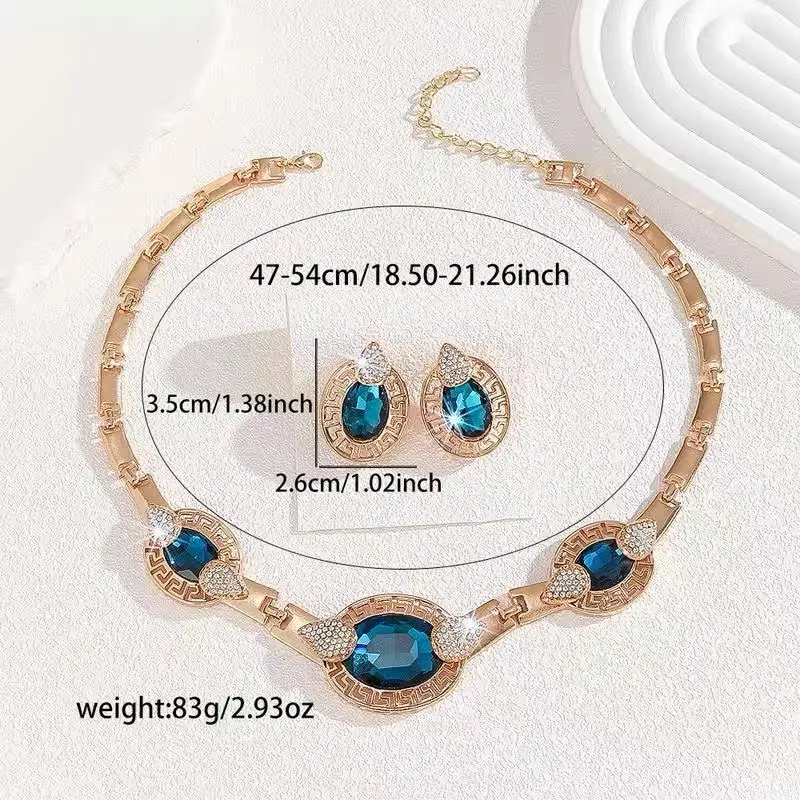 

Royal Blue Sapphire Elegance Necklace & Earrings Set