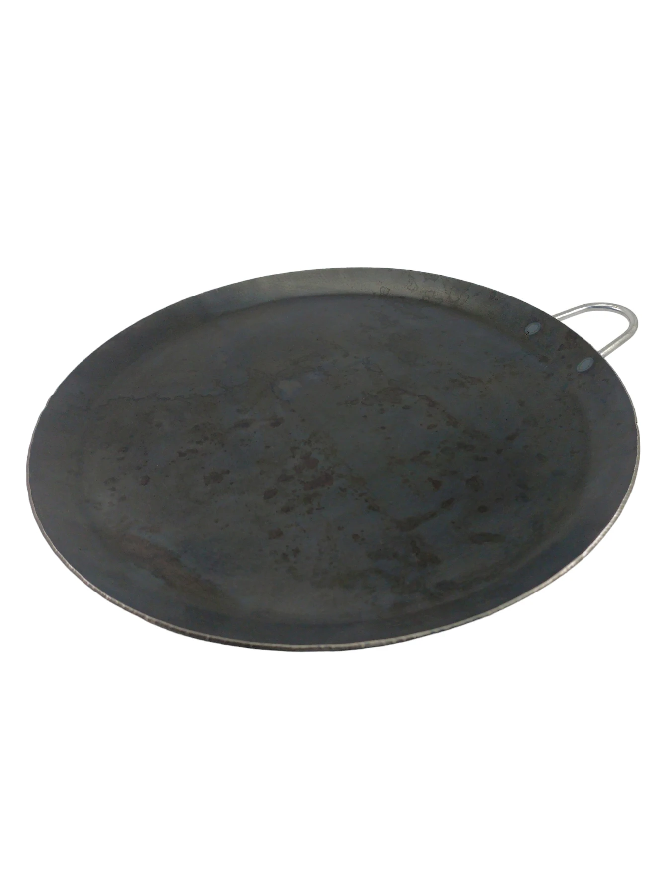 Comal redondo de 29 cm para un solo quemador, Ideal para calentar tortillas o asar, Placa negra de fierro dulce.
