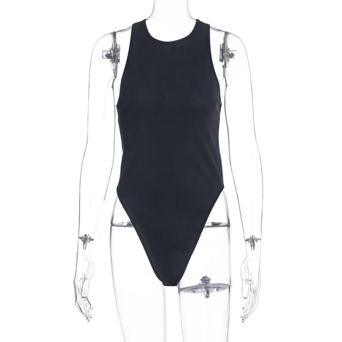 

Sexy Backless Cross Tank Ribbed Sleeveless Bodysuit Eco-Friendly Packing