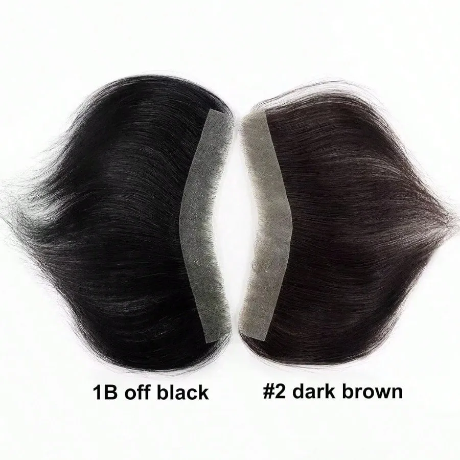 Rambut Palsu Garis Rambut Dahi untuk Pria Rambut Manusia Kepadatan Tinggi Kulit PU Potongan Rambut Depan Pria Rambut Topper Garis Rambut Alami Menyusut