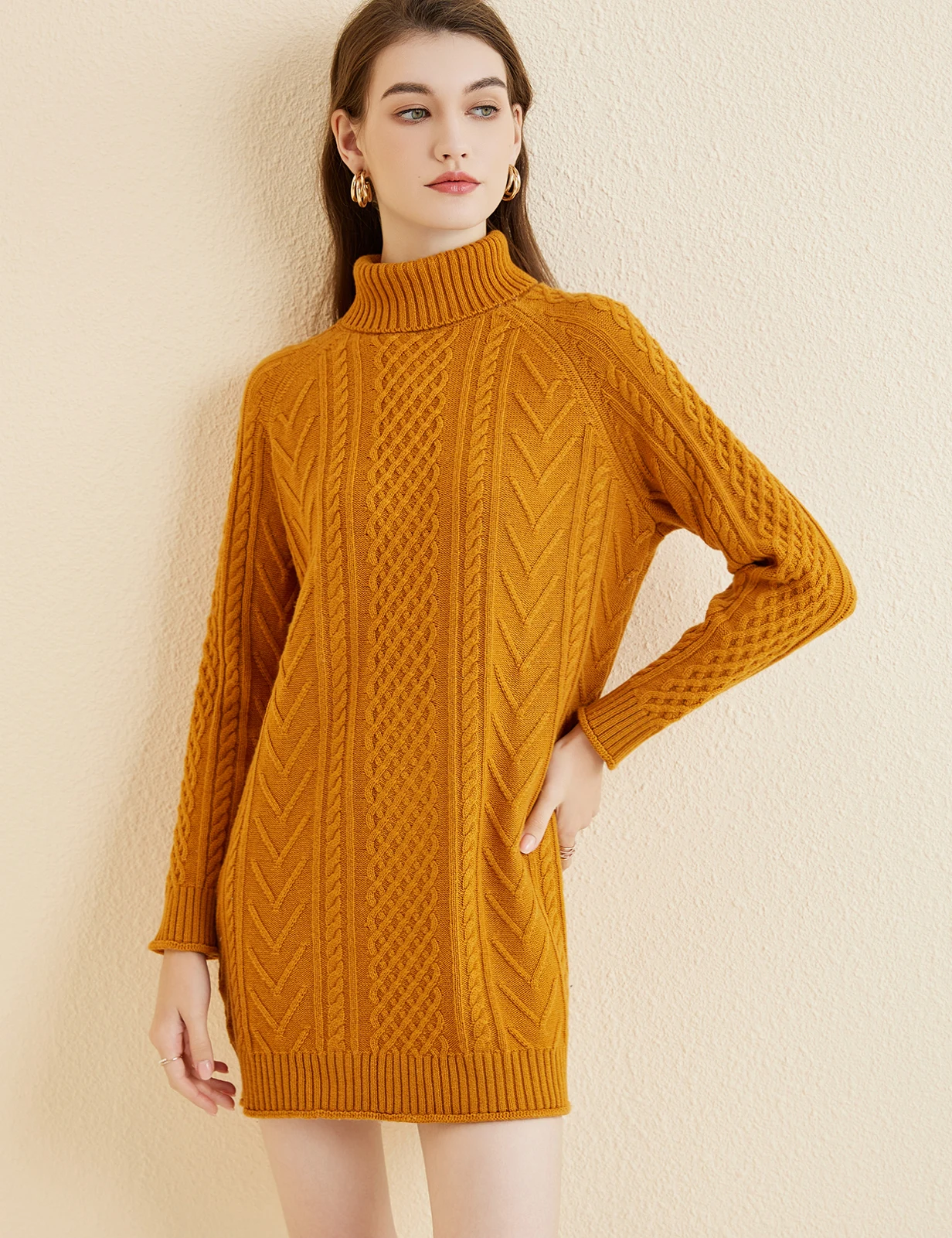 Maglione per donna maglione di lana Merino 2023 autunno inverno maglione dolcevita morbido caldo manica lunga maglia cavo abiti lunghi maglione