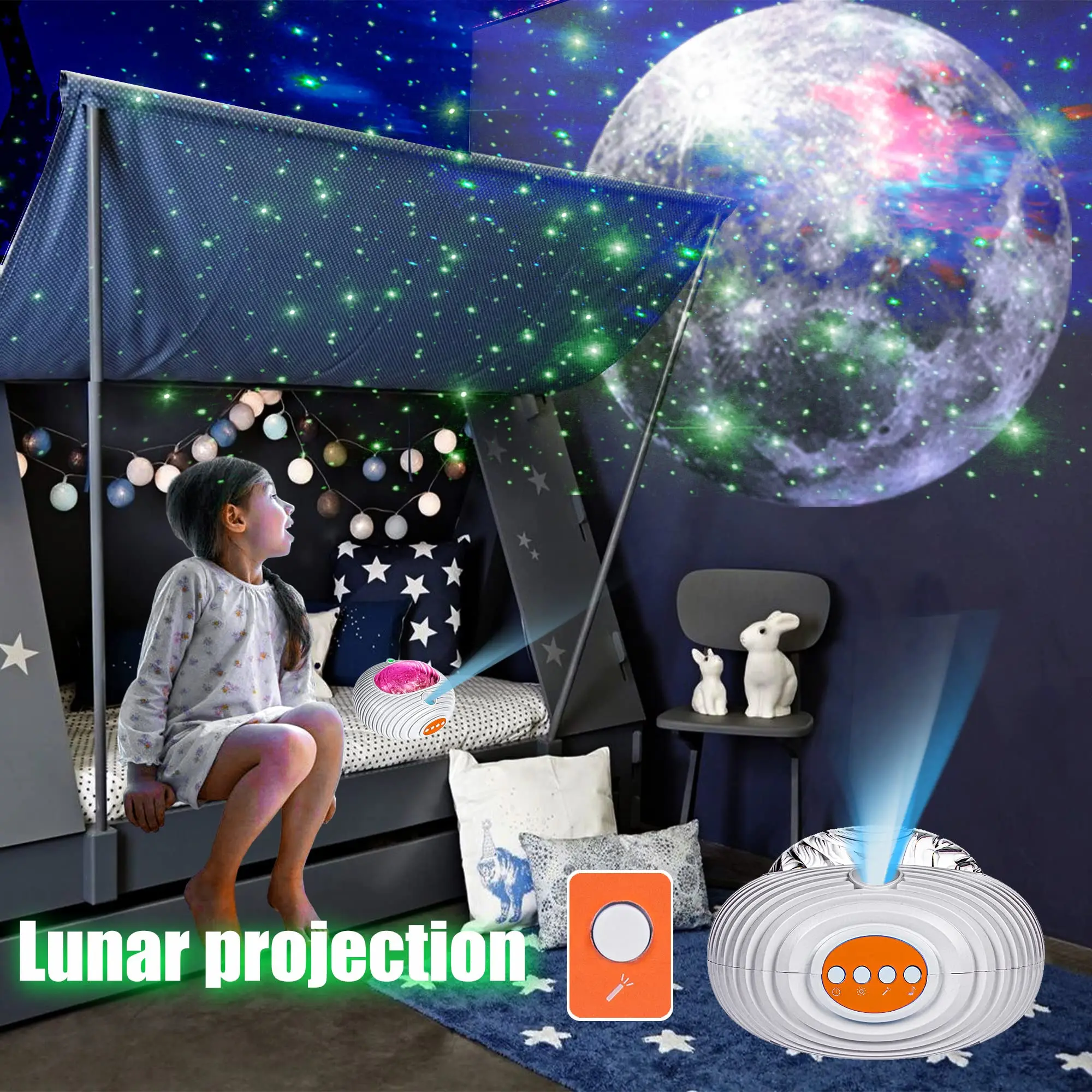 Ster Projector Galaxy Light Projector Noorderlicht Projector Bluetooth Witte Ruis Timer Afstandsbediening Voor Slaapkamer Feest