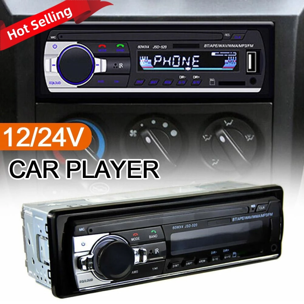 (Fabrika doğrudan satış) araba Mp3 çalar Stereo 60W * 4 Bluetooth radyo 12v/24v Usb/Tf/Fm/Aux kamyon araba ses A5Z3