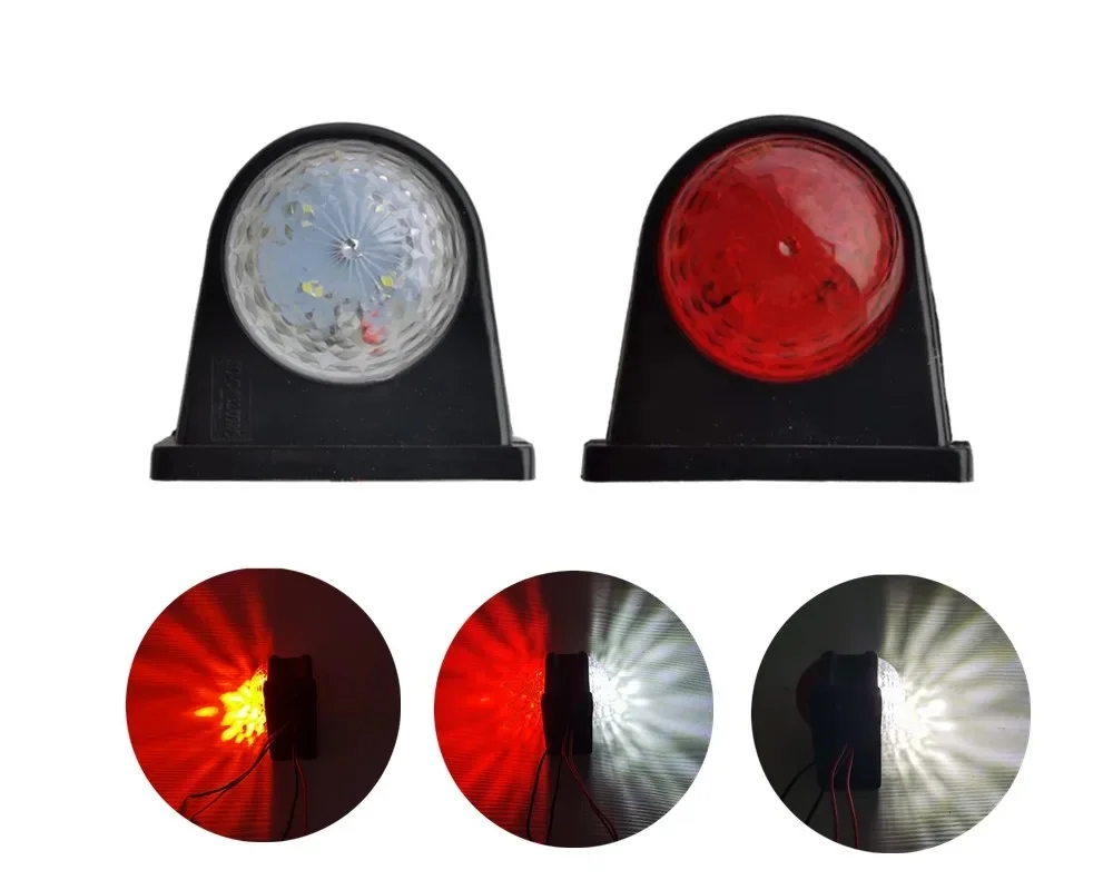 Feux de position latéraux à LED pour camion, remorque, tracteur, rouge, blanc, feu de position, feux latéraux arrière, feux pour DAF Scania, 12V, 24V, 1 paire