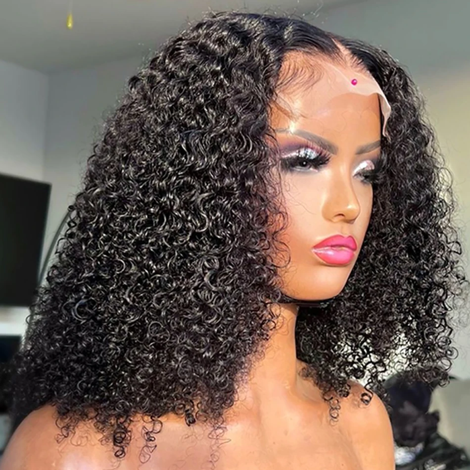 Deep Wave Lace Bob Wig 13x4 Lace Front Wig Curly 4x4 Human Hair Transparent Lace 200 Density Short Lace Frontal Wigs Brazilian