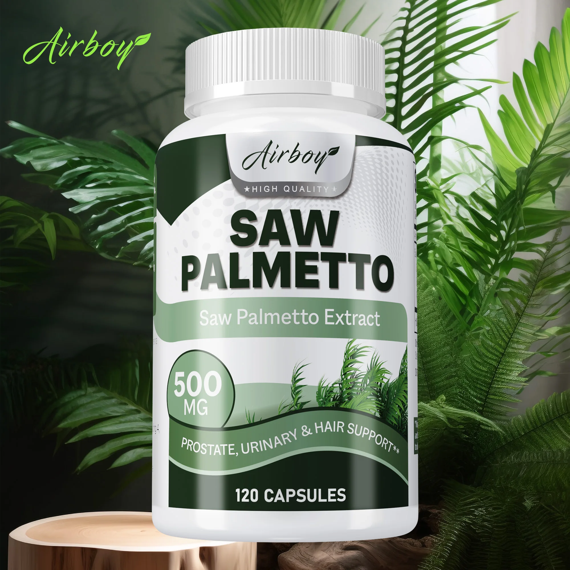 Saw Palmetto Capsules - for Men Prostate Health Supports Urinary Tract Health Bladder Health Promotes Hair Growth - 120 Capsules